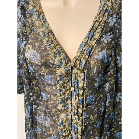 Converse All Star Sheer Floral Short Sleeve Blouse XS - Picture 6 of 7